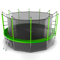 Батут с внутренней сеткой и лестницей EVO Jump Internal 16FT+ нижняя сеть, зеленый