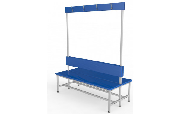 Скамейка для раздевалки с вешалкой, двухсторонняя, мягкая, 300см Glav 10.6000-3000 600_380