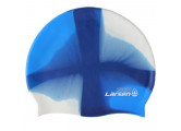 Шапочка плавательная Larsen Swim MC49 силикон, синий\белый
