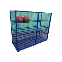 Стеллаж тележка для хранения мячей и спортинвентаря Ellada с замком, на колесиках М845