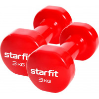 Гантель виниловая Core Star Fit DB-101 3 кг, красный, 2 шт