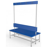 Скамейка для раздевалки с вешалкой, двухсторонняя, мягкая, 150см Glav 10.6000-1500