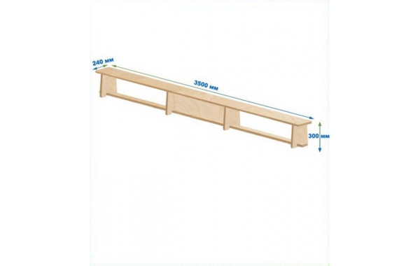 Скамейка гимнастическая 3500мм (фанерная) ножки фанера Dinamika 600_380