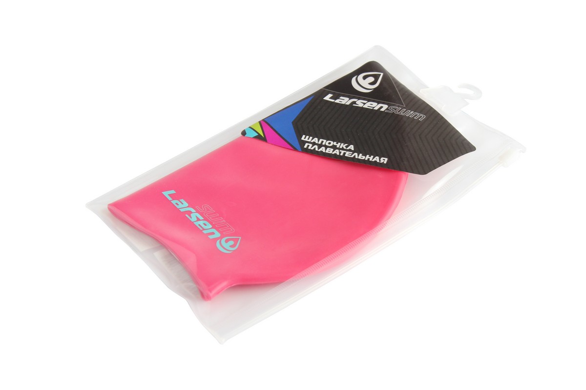 Шапочка для плавания Larsen MC48, силикон, розовый 1200_800