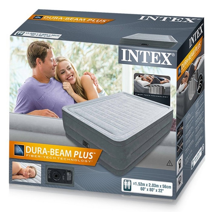Надувная кровать Intex Comfort-Plush 152х203х56см, встроенный насос 220V 64418 700_700