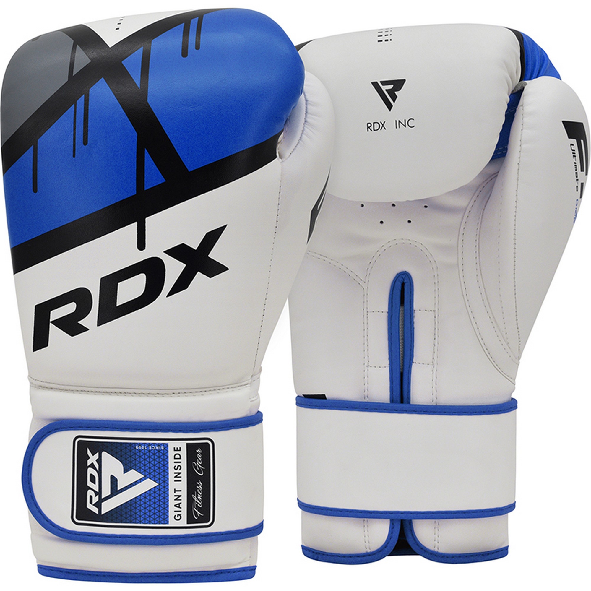 Перчатки тренировочные RDX BGR-F7U-8oz белый\синий 2000_2000