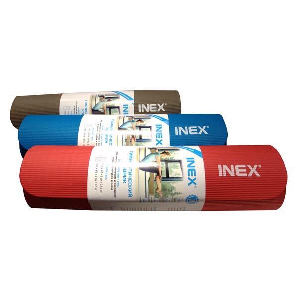 Гимнастический коврик Inex IN\RP-NBRM140\14-BL-RP, 140x60x1, синий 600_600