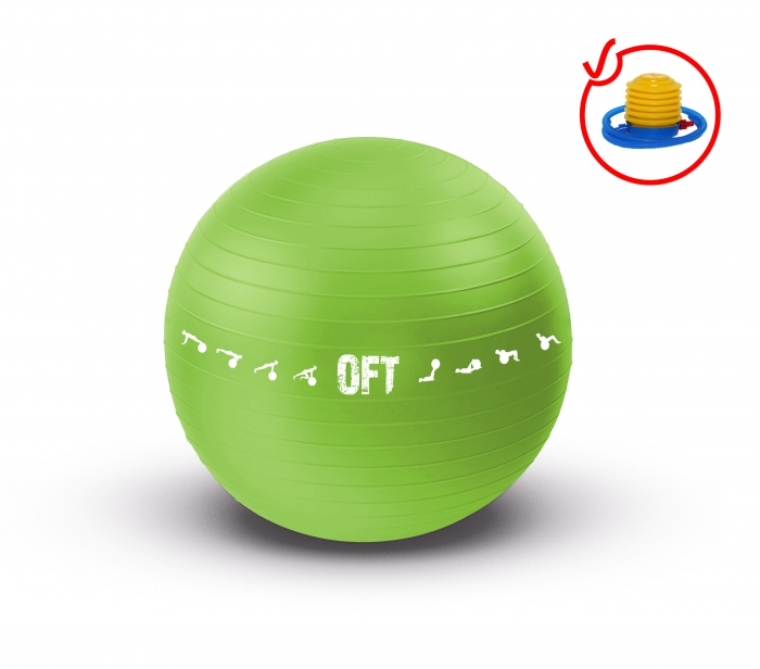 Гимнастический мяч Original Fit.Tools FT-GBPRO-65GN (65 см) зеленый 700_616
