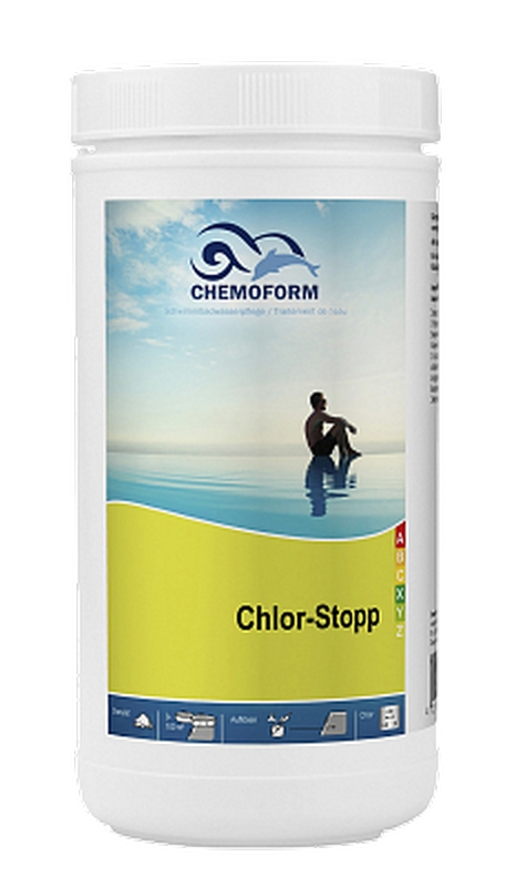 ХЛОР-СТОП, 1кг банка, гранулы для понижения уровня хлора Chemoform 0585001 466_800