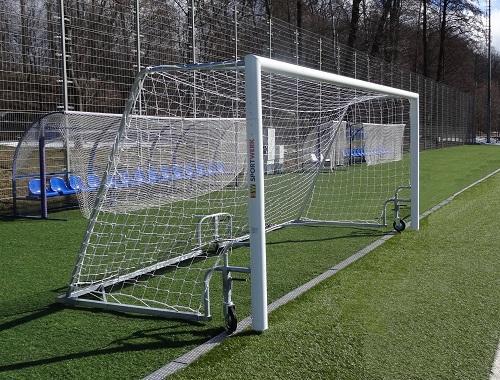 Ворота для мини-футбола мобильные с колесами, алюминиевые SportWerk SpW-AG-300-4Z 500_380