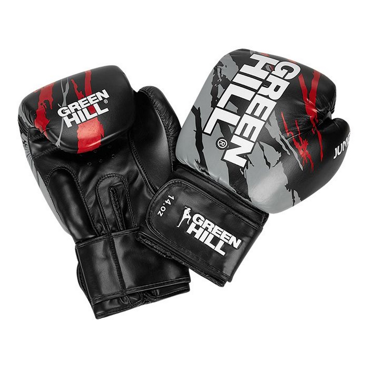 Перчатки для тайского бокса Green Hill JUMBO BGJ-2290 черно-серый 1280_1280