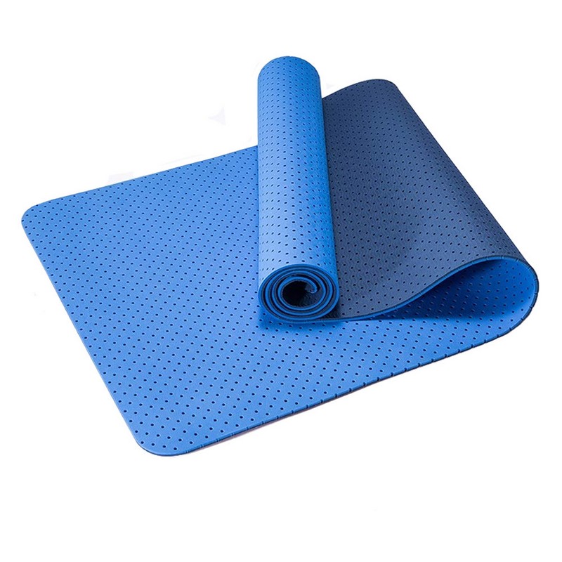 Коврик для йоги Sportex 2-х слойный ТПЕ 183х61х0,6 см TPE-2T-3 синий\голубой 800_800