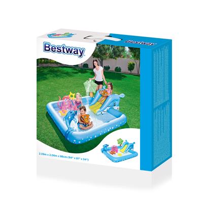 Игровой центр-бассейн с игрушками 239х206х86см Bestway 53052 400_400