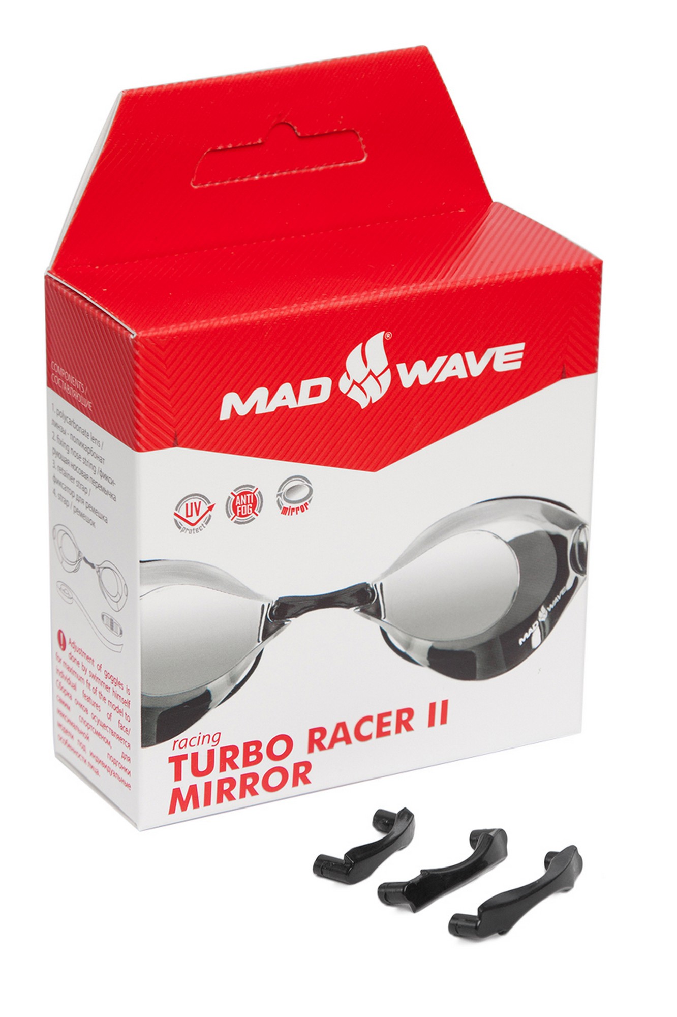 Стартовые очки Mad Wave Turbo Racer II Mirror M0458 07 0 01W черный 1332_2000
