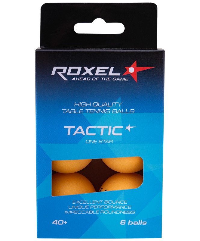 Мячи для настольного тенниса Roxel 1* Tactic, 6 шт, оранжевый 665_800