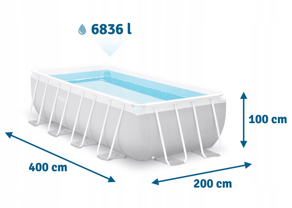 Каркасный бассейн прямоугольный 400x200x100см Intex Prism Frame 26788 1120_800