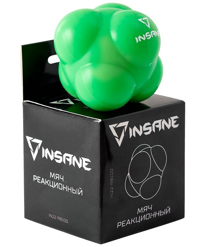 Мяч реакционный d6,8 см Insane IN22-RB100 зеленый 665_800
