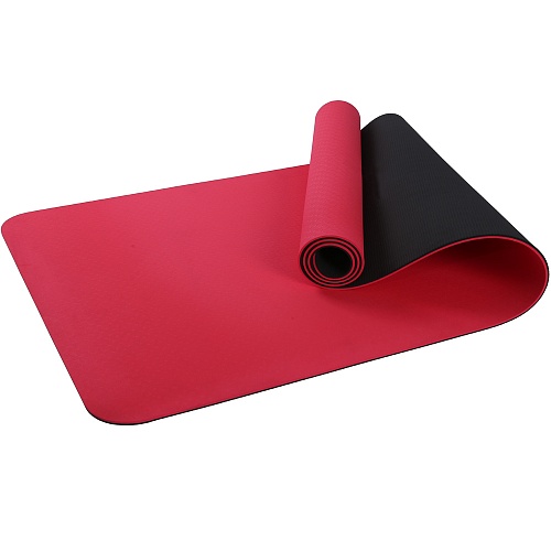 Коврик для фитнеса и йоги Larsen TPE двухцветный красн/черный 183х61х0,6см 500_500