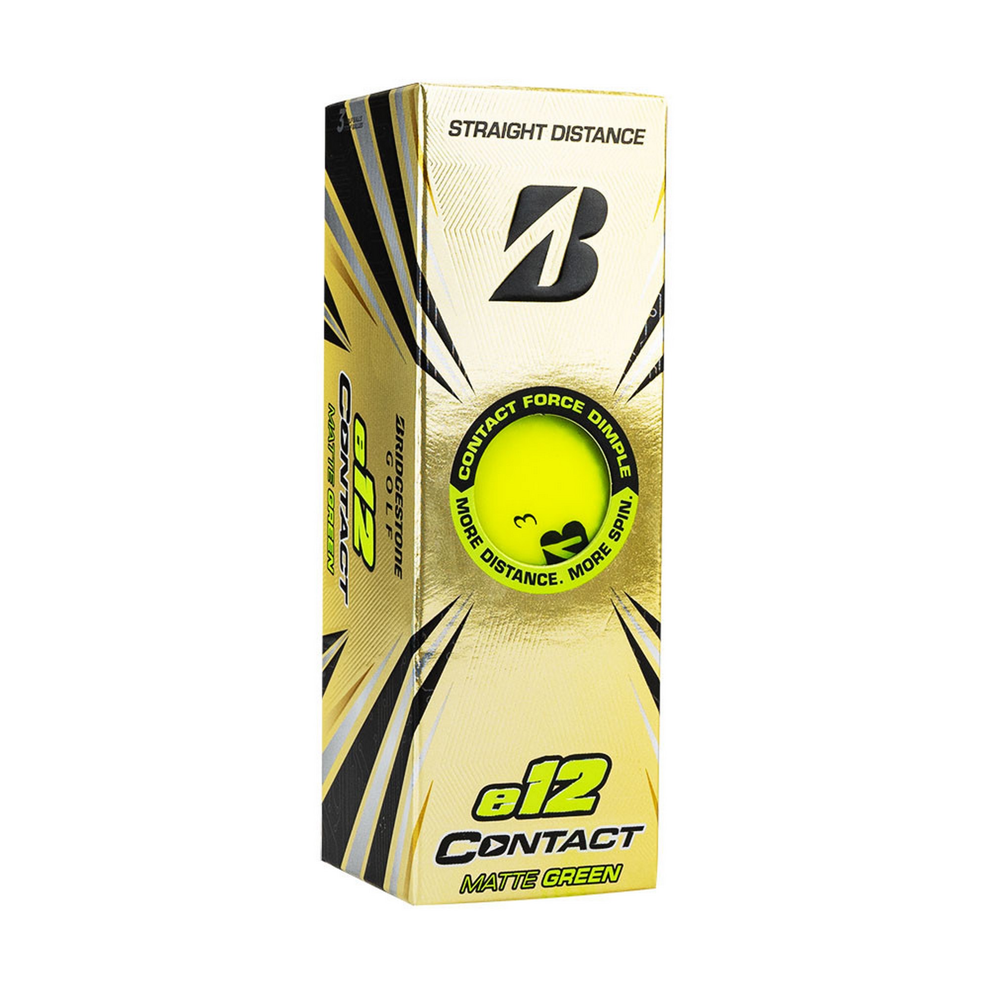 Мяч для гольфа Bridgestone e12 Contact Matte Yellow BGB1CYX желтый (3шт.) 2000_2000