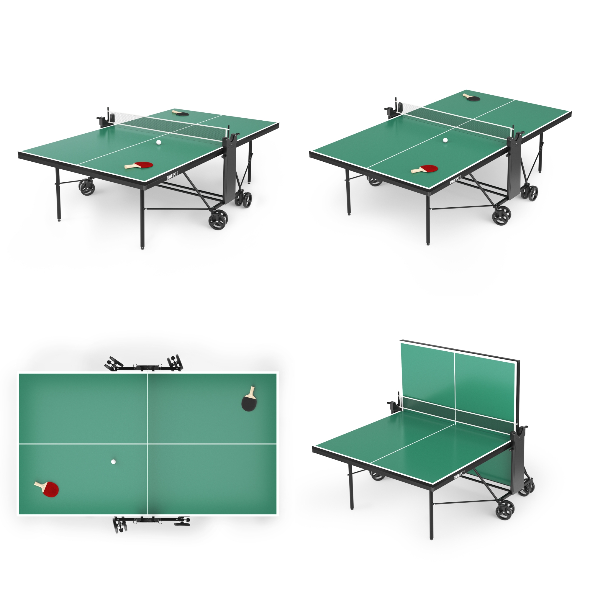 Теннисный стол Unix Line Compact indoor 18mm MDF TT18СINDGR Green 2000_2000