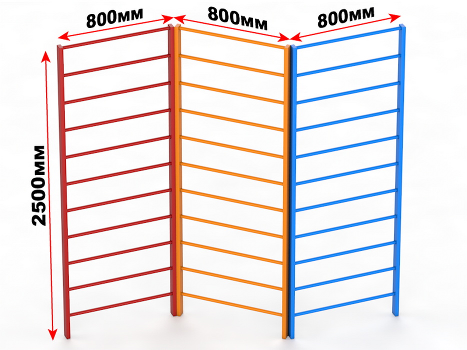 Шведская стенка Glav уличная трехсекционная, высота 2400 мм 14.7.200-2400 933_700