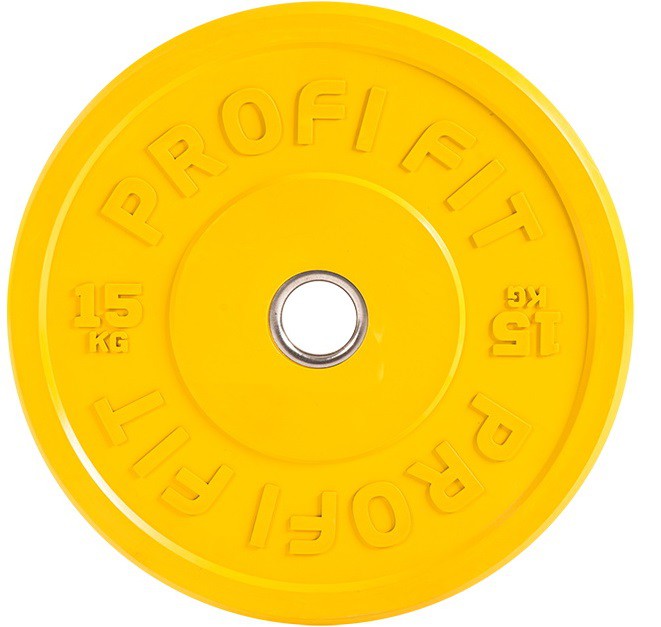 Диск для штанги каучуковый, цветной, d51 15кг Profi-Fit 661_627