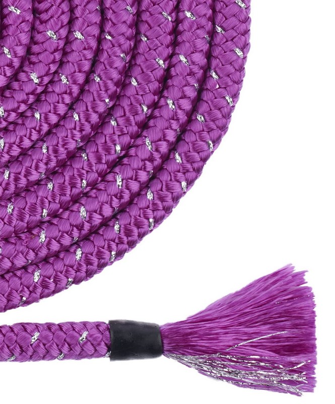 Скакалка для художественной гимнастики Chante Cinderella 3м, Lurex Purple 665_800