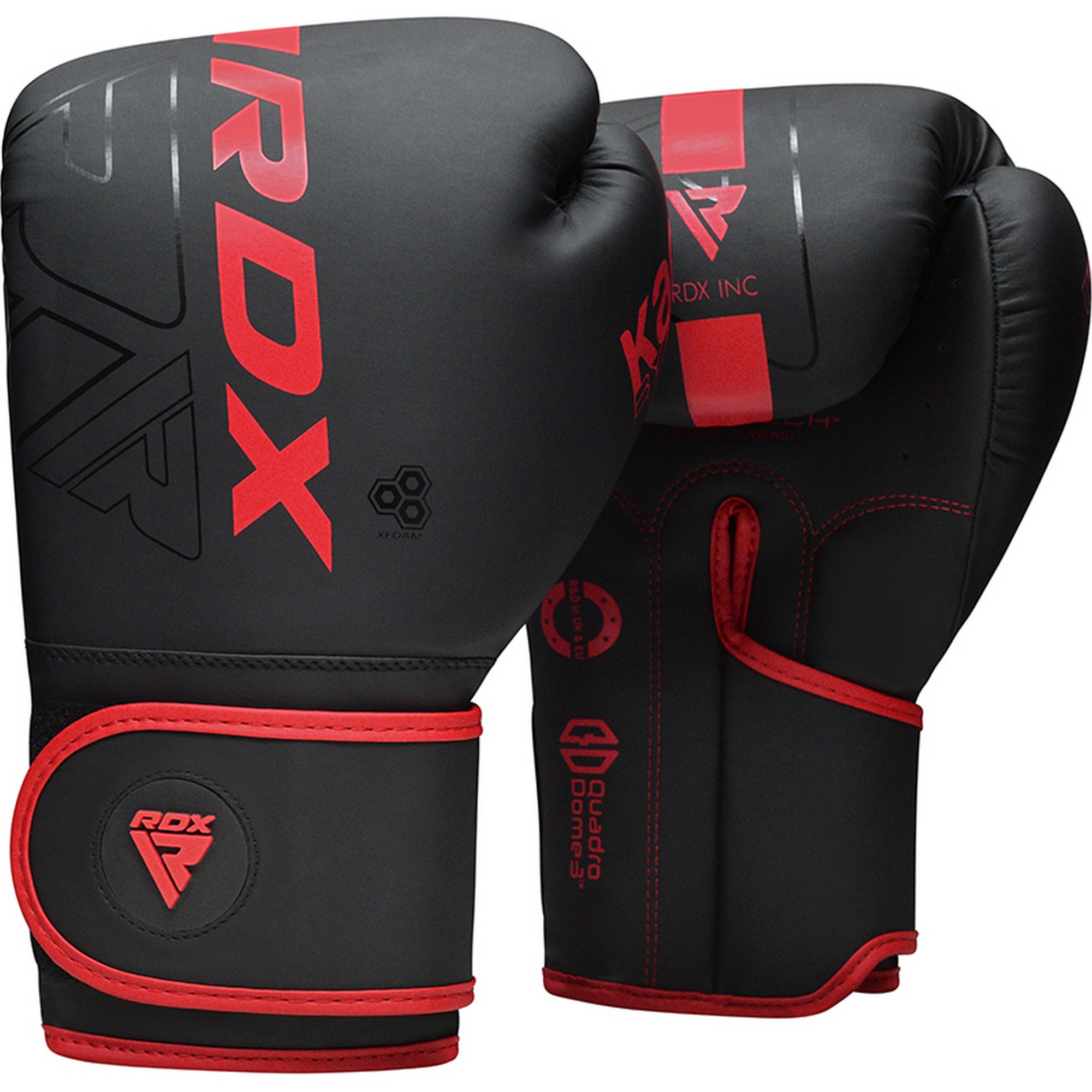 Перчатки тренировочные RDX BGR-F6MR-8OZ черный\красный матовый 2000_2000