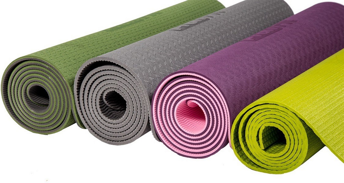 Коврик для йоги и фитнеса Profi-fit 6 мм, профессиональный серый/зеленый 173x61x0,6 1125_600