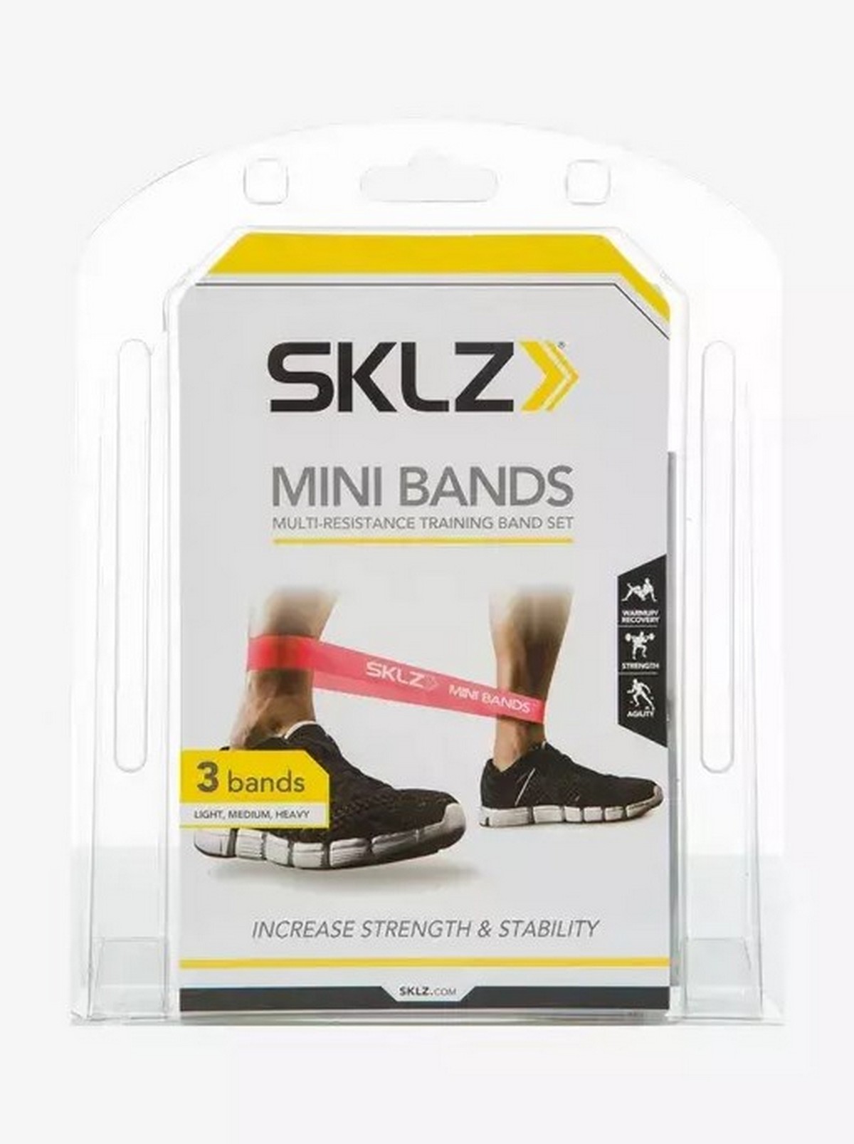 Желтые эластичные ленты сопротивления SKLZ Mini Bands Yellow, набор из 10 шт APD-M-YLW 1200_1607