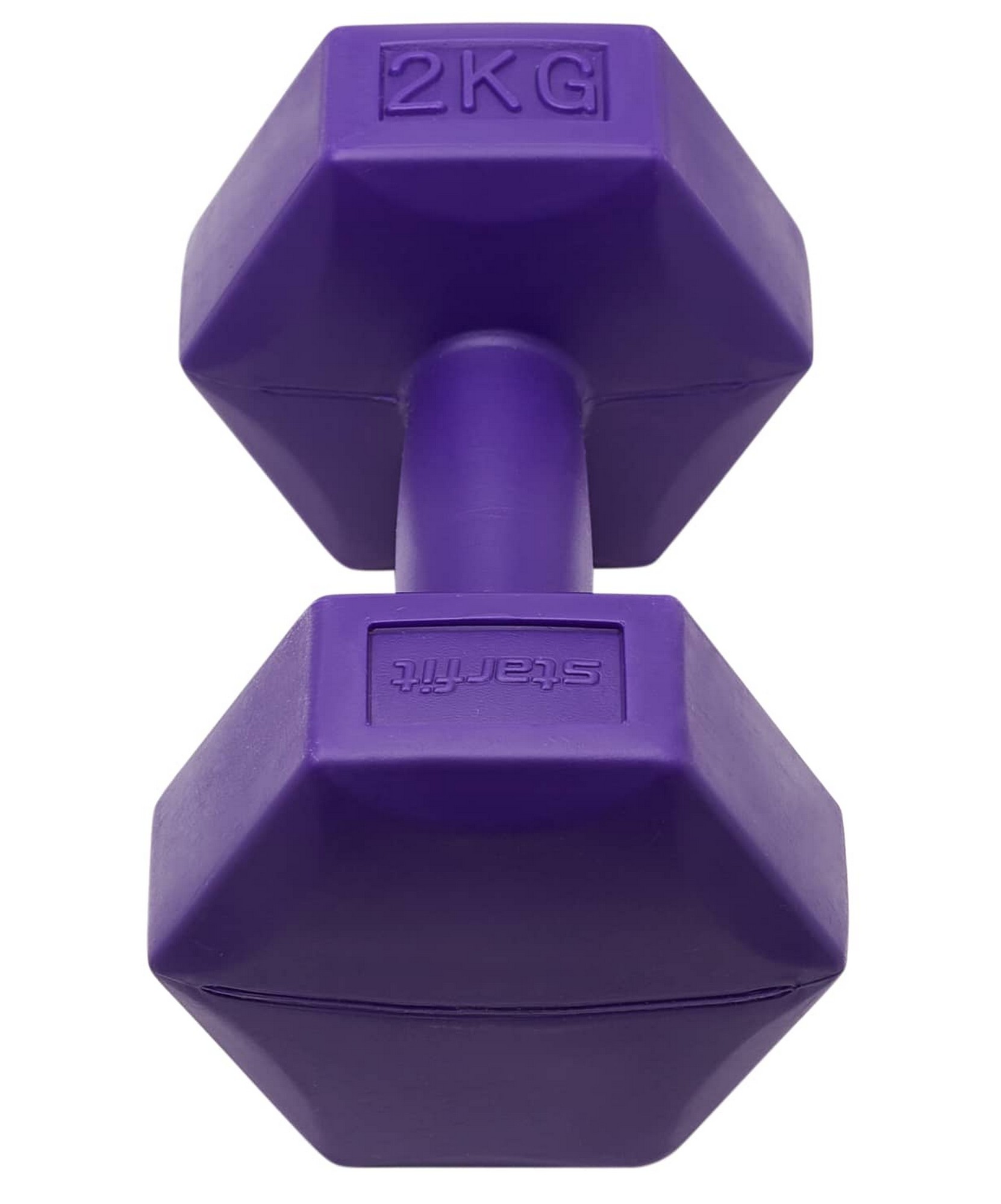 Гантель гексагональная, пластиковая 2 кг BaseFit DB-305 фиолетовый, 2 шт 1662_2000