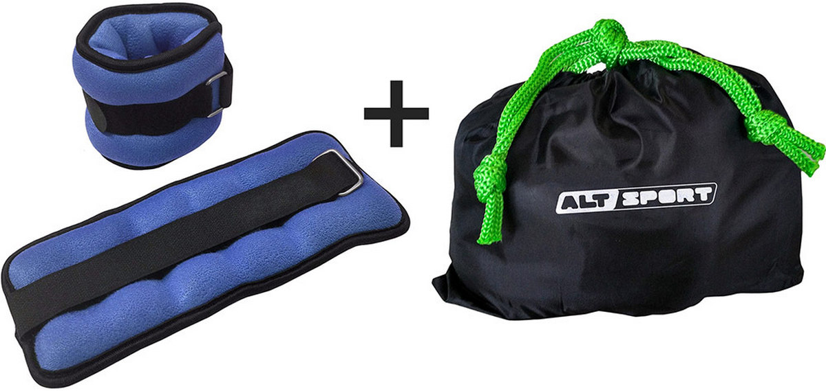 Утяжелители Sportex ALT Sport (2х0,75кг), нейлон, в сумке HKAW103-1 синие 1200_569