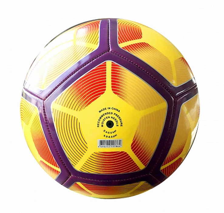 Мяч футбольный для отдыха Start Up E5126 р.5 желтый-фиолетовый 738_700