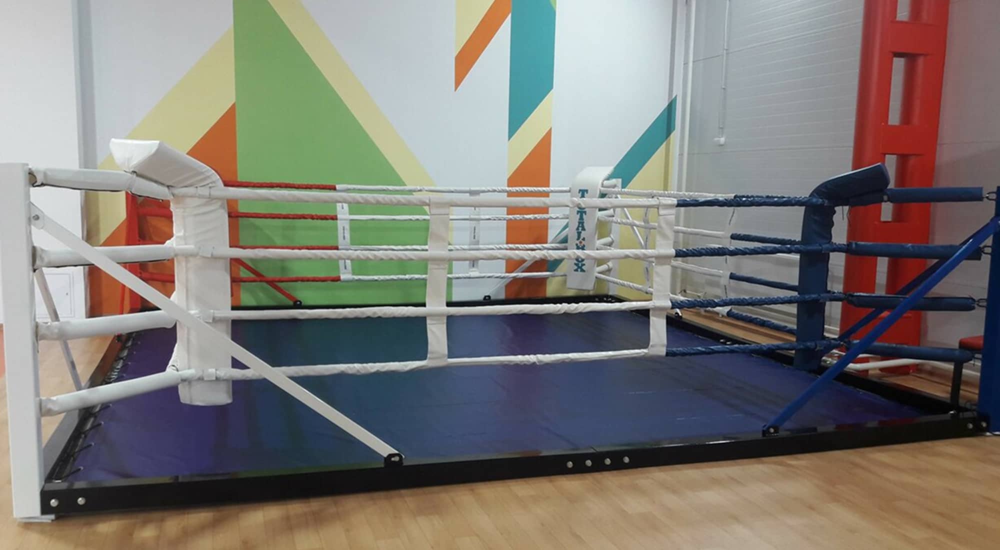 Ринг боксерский напольный Totalbox на балке размер по канатам 6×6 м РНБ 6 2000_1100