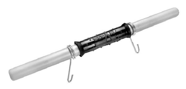 Гриф гантельный Iron King В-25 мм L45 см с мягкой обрезиненной ручкой, замок-пружина 640_308