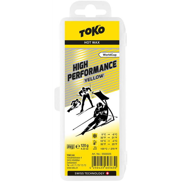 Парафин высокофтористый TOKO High Performance yellow (0°С -6°С) 120 г. 700_700