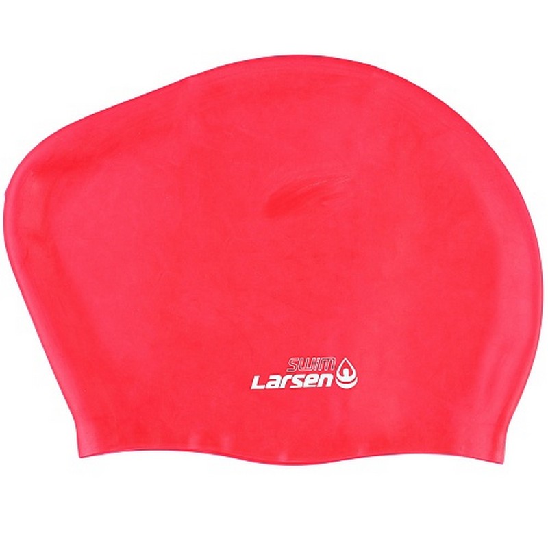 Шапочка плавательная для длинных волос Larsen SC804 красный 800_800