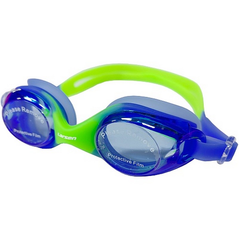 Очки плавательные детские Larsen G323 синий\зеленый 800_800