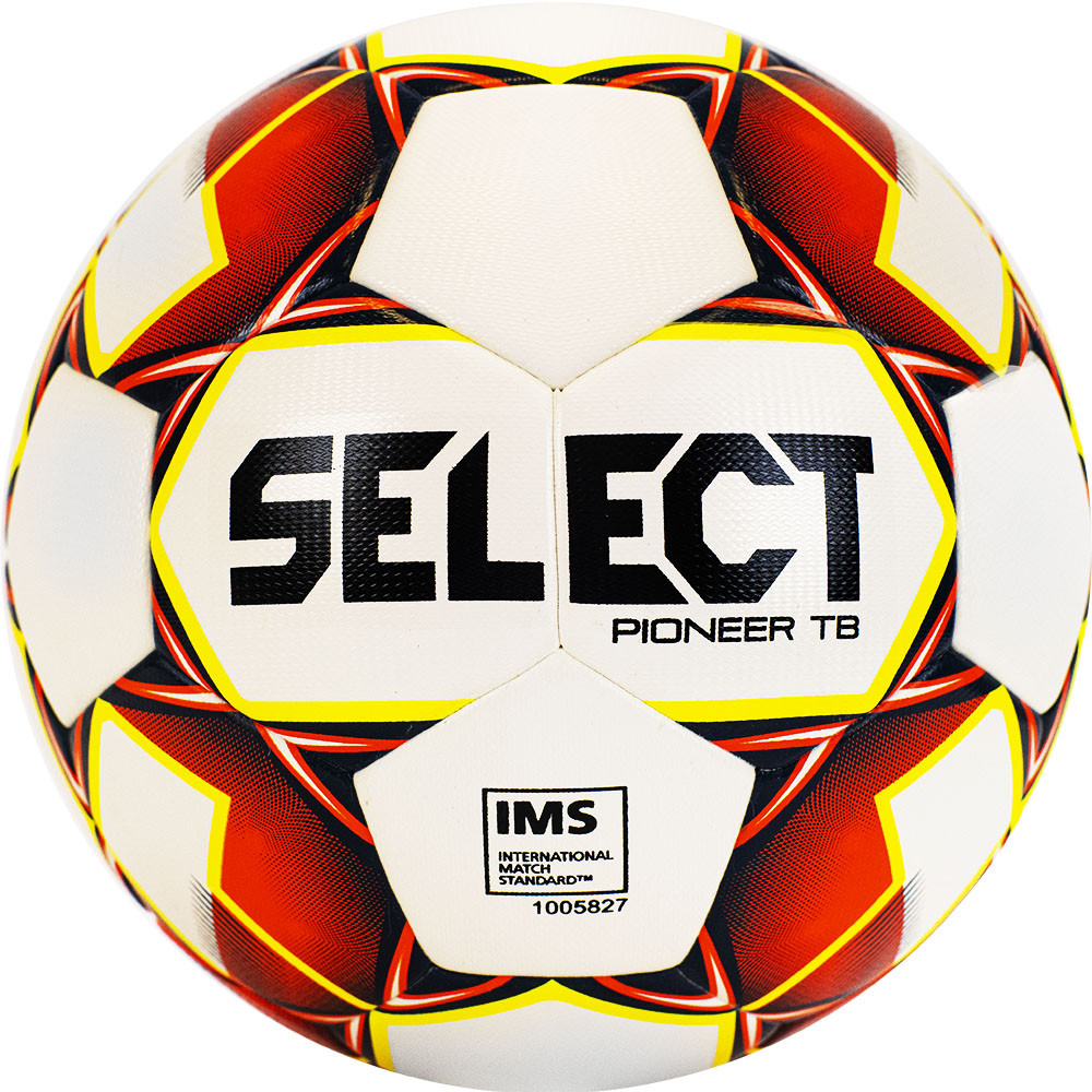Мяч футбольный Select Pioneer TB 810221-274, р.5, бело-красно-желтый 1000_1000