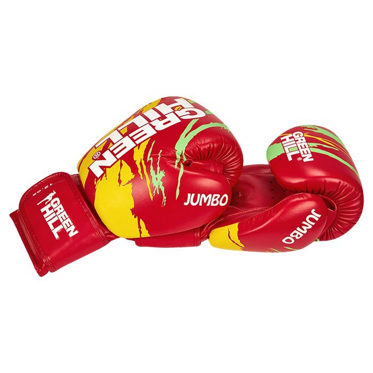 Перчатки для тайского бокса Green Hill JUMBO BGJ-2290 красно-желтый 1280_1280