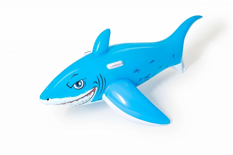 Надувная игрушка-наездник 183х102см Большая белая акула с ручками Bestway 41032 800_533