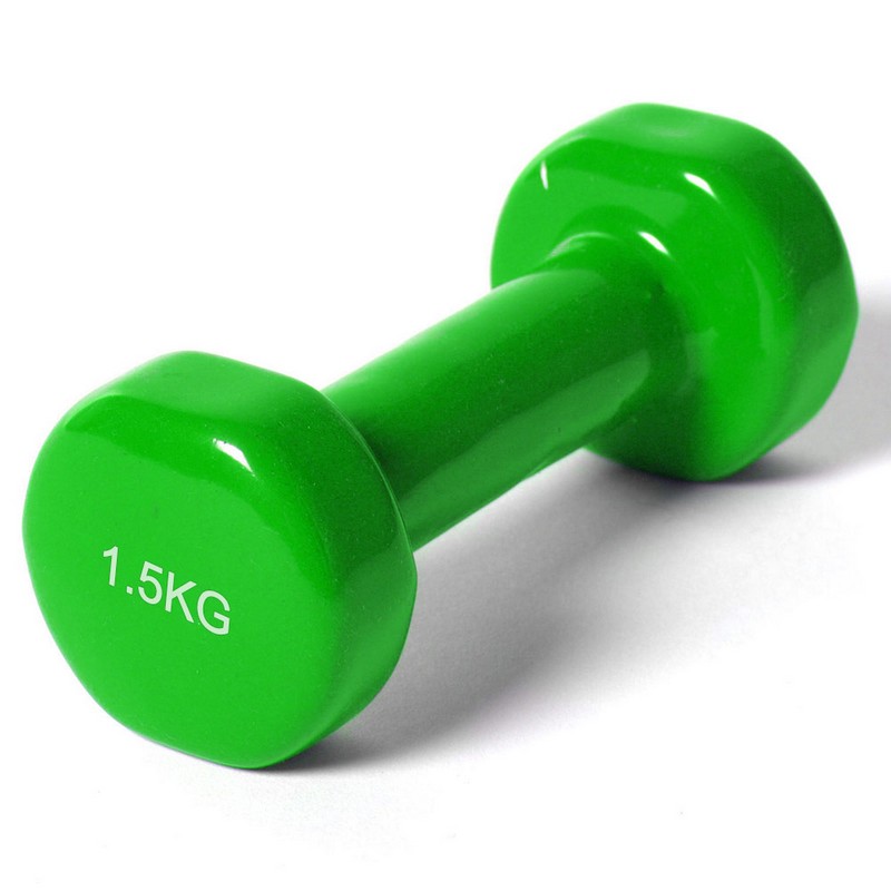 Гантель Sportex виниловая York 1,5 кг B35015 зеленая 800_800