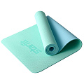 Коврик для йоги и фитнеса Star Fit FM-201, TPE, 183x61x0,4 см, мятный/синий 120_120