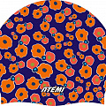 Шапочка для плавания Atemi silicone cap Orange flower TSC1OF Принт 120_120