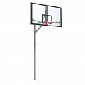Стойка баскетбольная уличная упрощенная со щитом из оргстекла, кольцом и сеткой Spektr Sport SP D 412 120_120