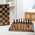 Шахматы гроссмейстерские деревянные с венге доской, рисунок золото 196-18 120_120