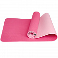 Коврик для йоги 183x61x0,6 см Sportex ТПЕ E33585 розовый\светло розовый 120_120