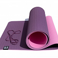 Коврик для йоги Original Fit.Tools 6 мм двуслойный TPE FT-YGM6-2TPE-4 бордово розовый 120_120