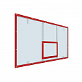Щит баскетбольный игровой Dinamika 180х105 см, поликарбонат 10мм на раме (разметка красная) 120_120