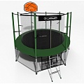 Батут i-Jump Classic Basket 12FT 366 см с нижней сетью и лестницей зеленый 120_120